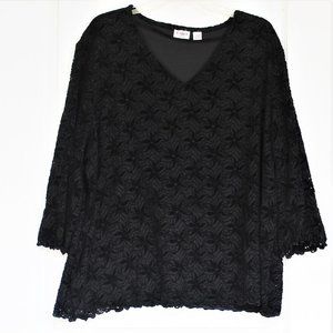 Cato black velvet top